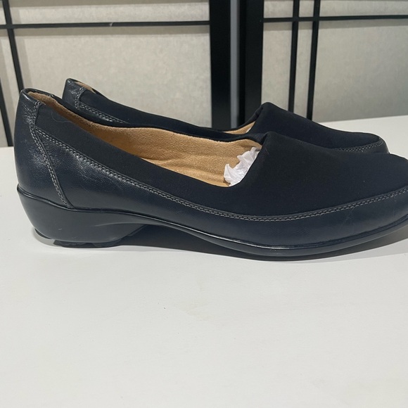 Naturalizer Justify Black Flats Leather Fabric Slip-On Shoes Women 10M - Picture 4 of 8